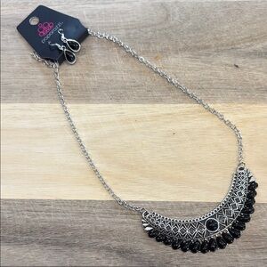 Paparazzi Silver and Black Modern Necklace
